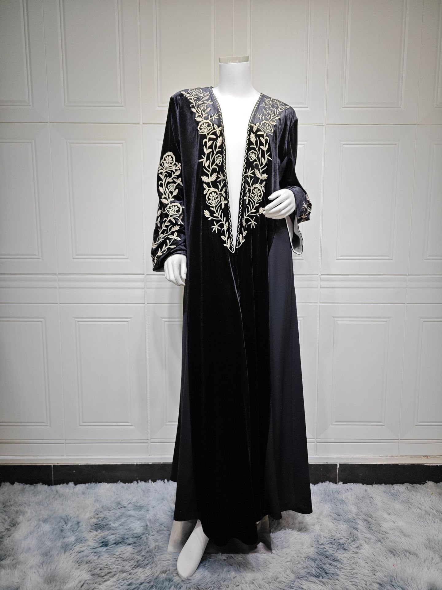 Abaya Beludru Terbuka Dubai Ka - Embroidery Kebaya ulasan dan harga