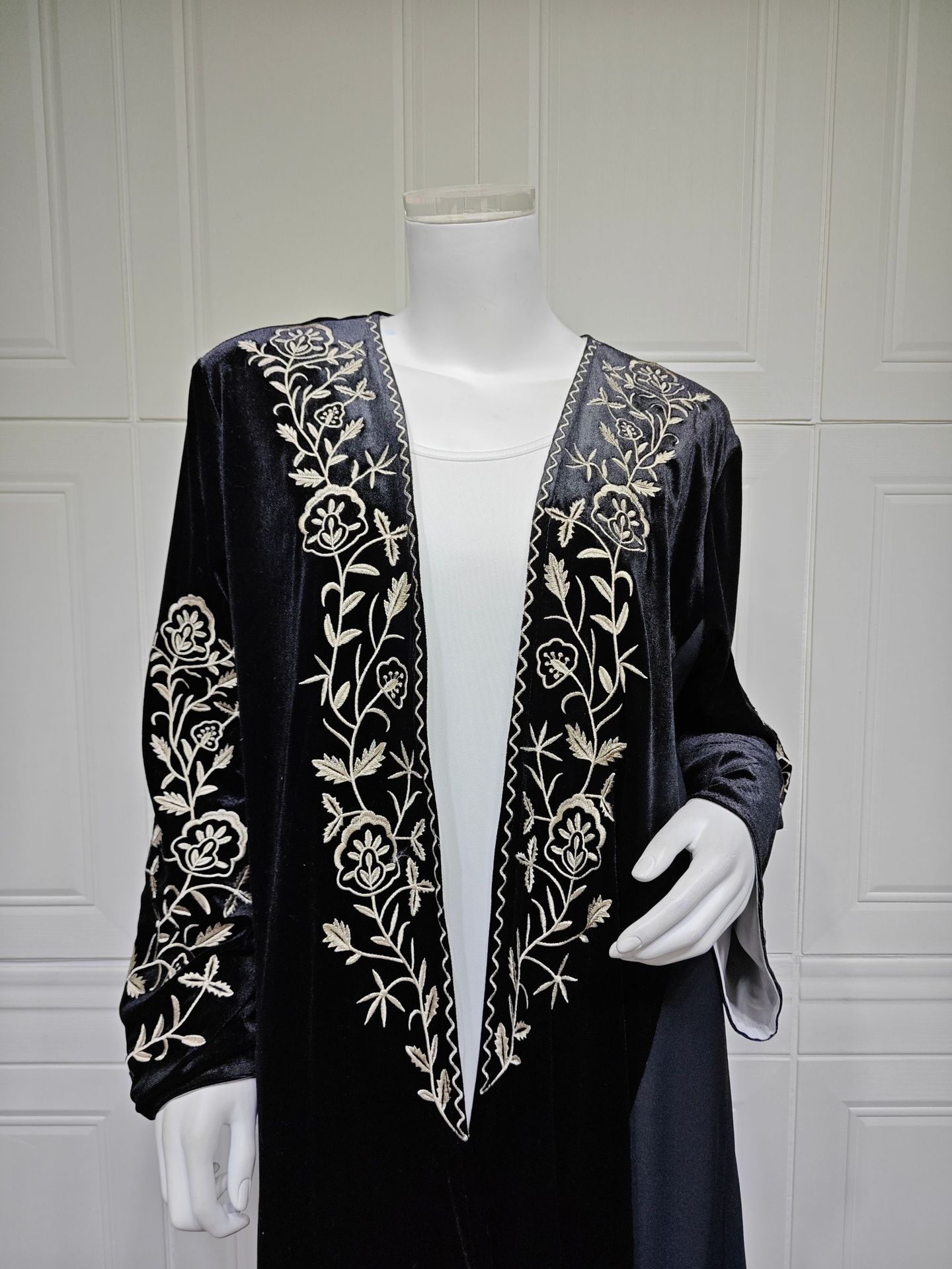 Abaya Beludru Terbuka Dubai Ka - Embroidery Kebaya ulasan dan harga