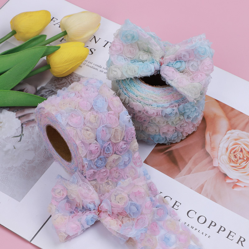 91cm Bordir Jaring Mawar Tiga  - Embroidery Rose ulasan dan harga