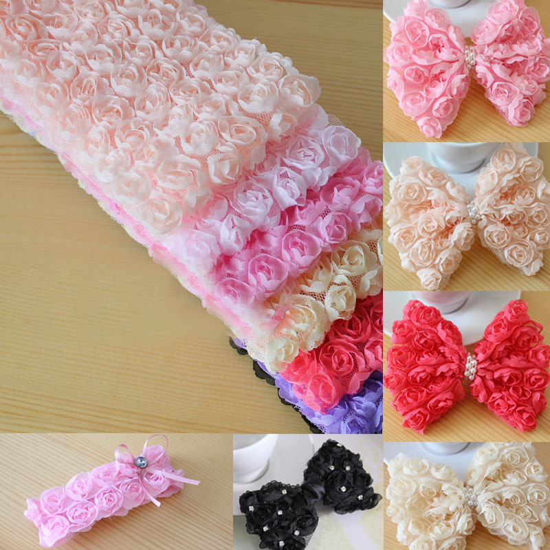 91cm Bordir Jaring Mawar Tiga  - Embroidery Rose ulasan dan harga
