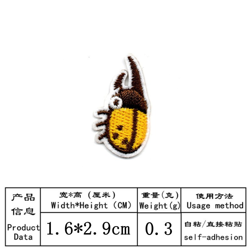 50pcs/Lot Patch Bordir Anime T - Embroidery Lady Bug ulasan dan harga